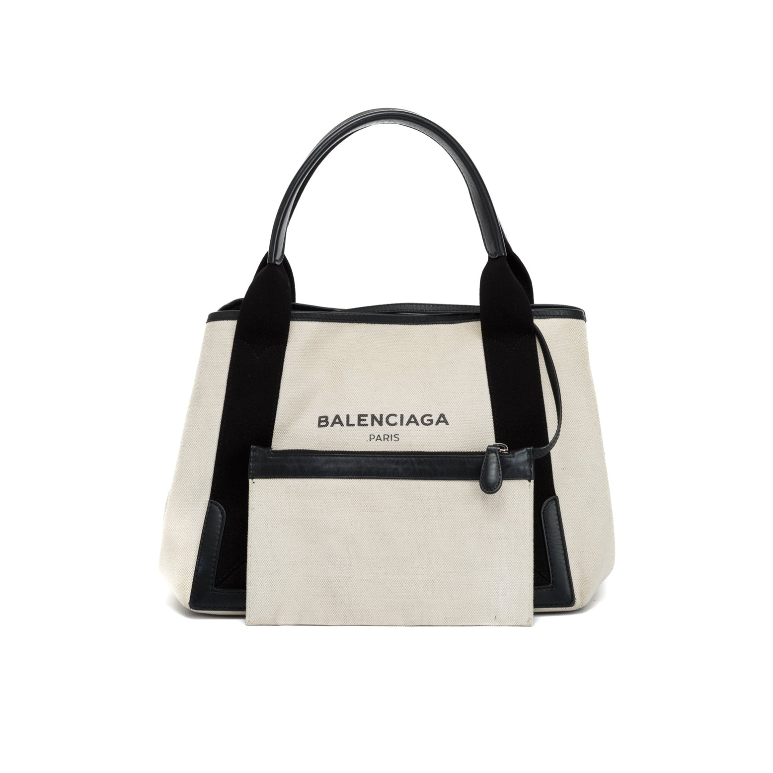 Balenciaga Small Navy Cabas Tote w/ Pouch