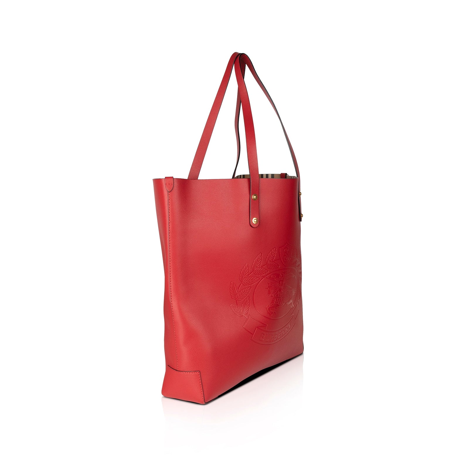 Burberry Embossed Crest Leather Large Tote — Oliver Jewellery