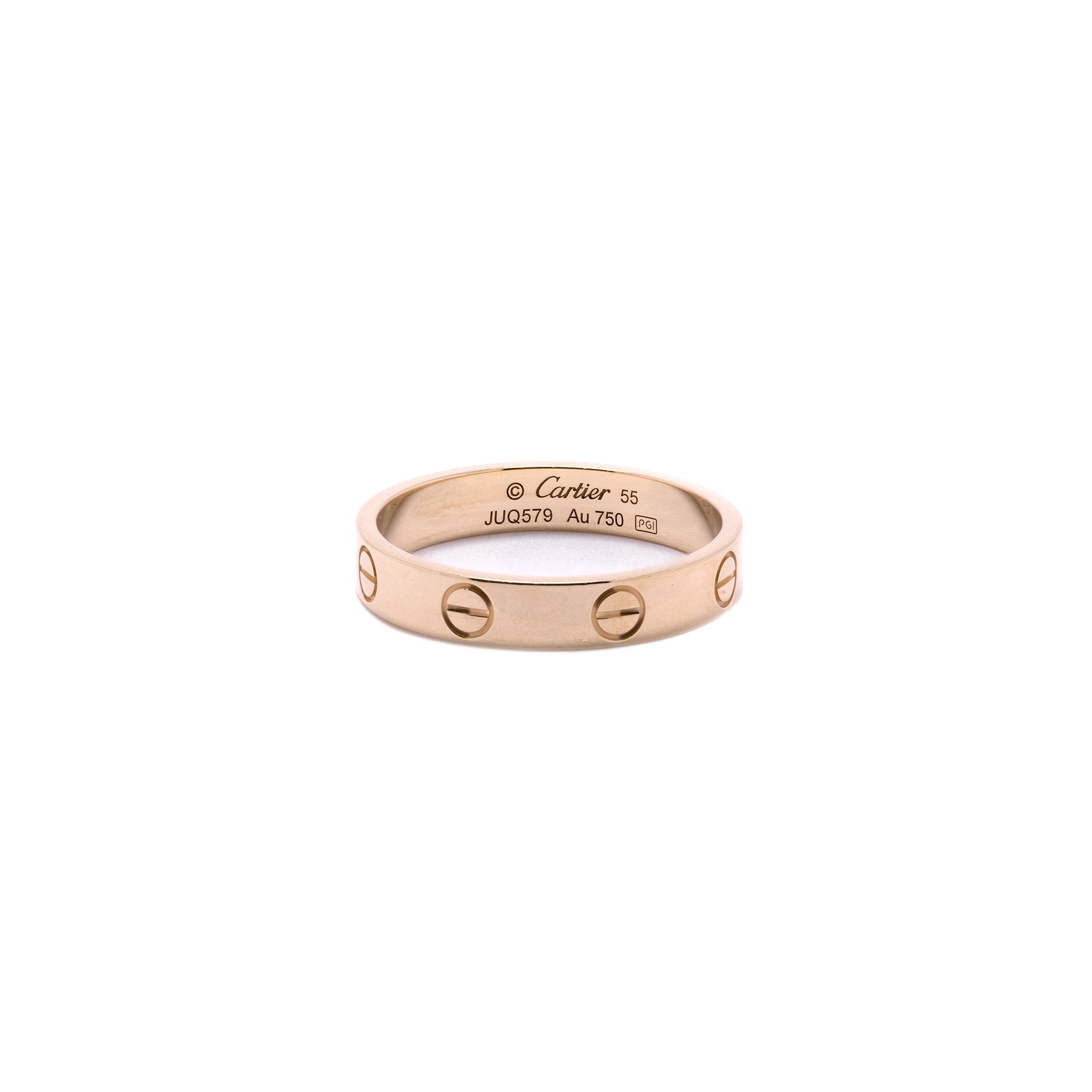 Cartier 18k Gold Love Wedding Band Ring w/ Box & Certificate — Oliver ...