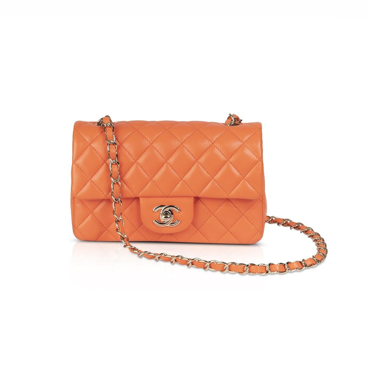 chanel mini flap bag orange