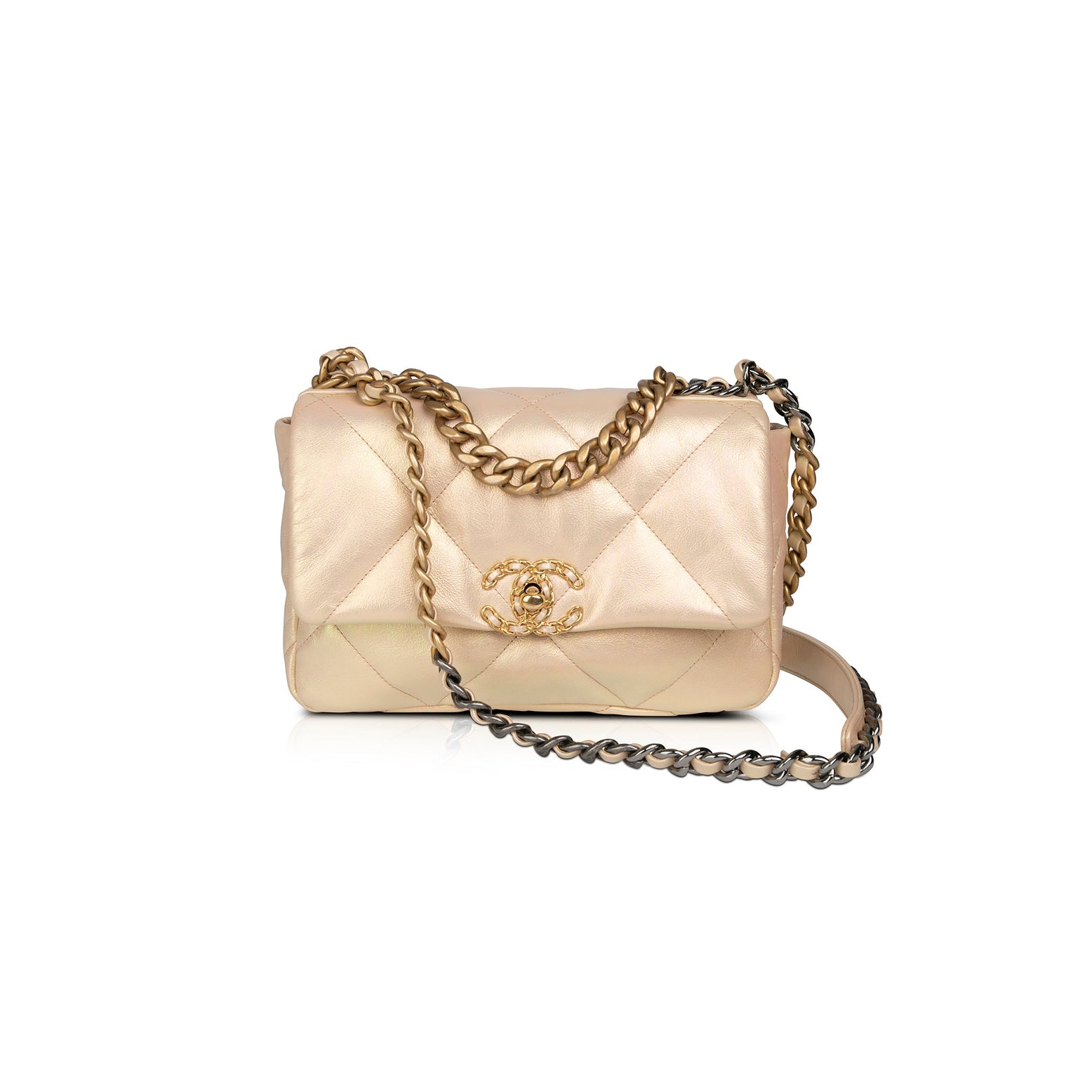 Chanel 2022 Rose Iridescent Medium 19 Flap Bag w/ Box & Receipt — Oliver  Jewellery