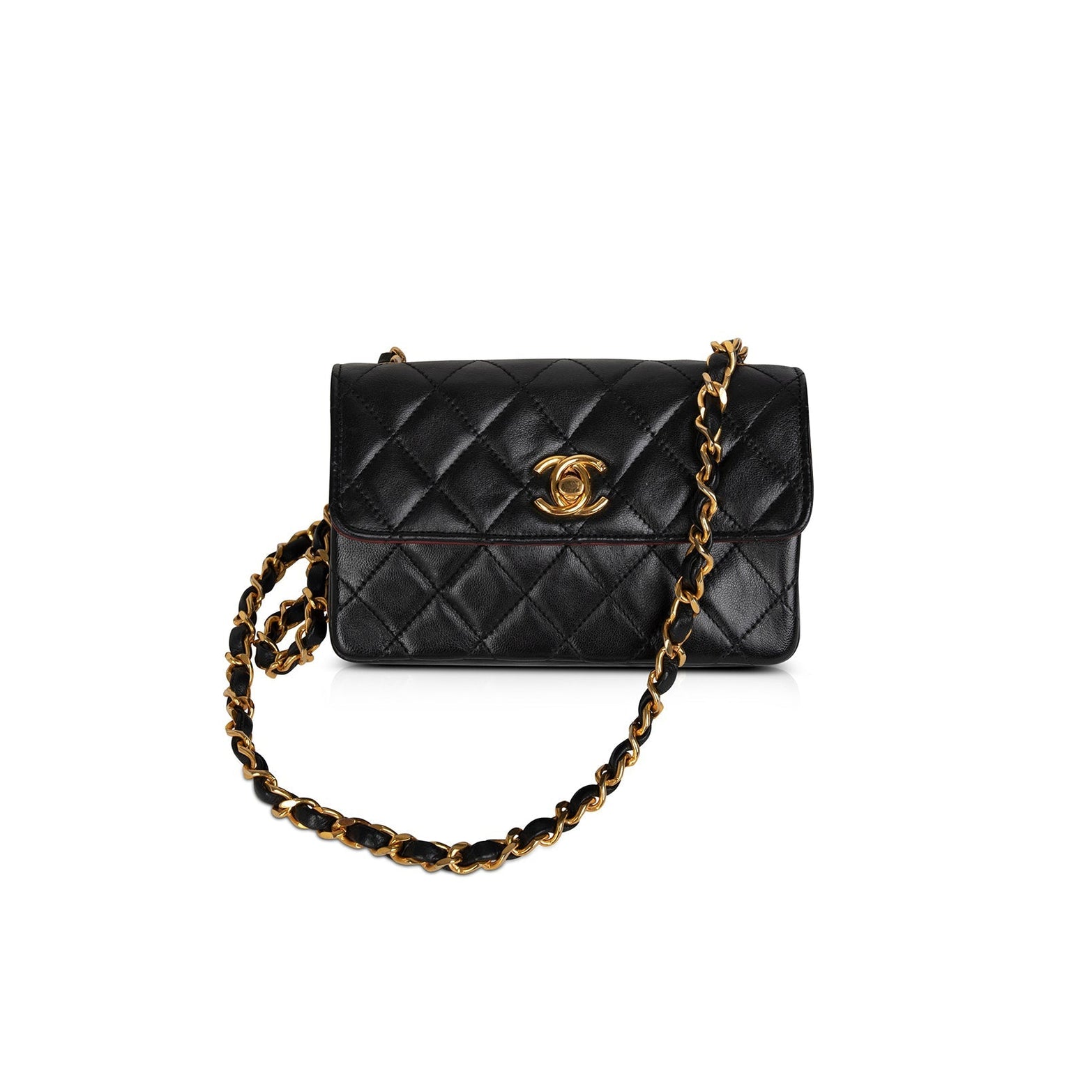 Chanel Vintage Square Mini Flap Bag  Black Mini Bags Handbags  CHA772880   The RealReal