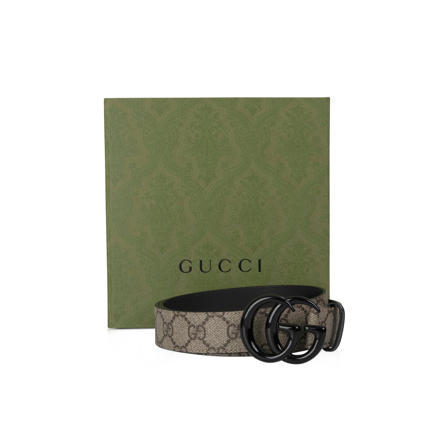 Gucci GG Supreme Belt with Double G Buckle w/ Box & Receipt — Oliver  Jewellery