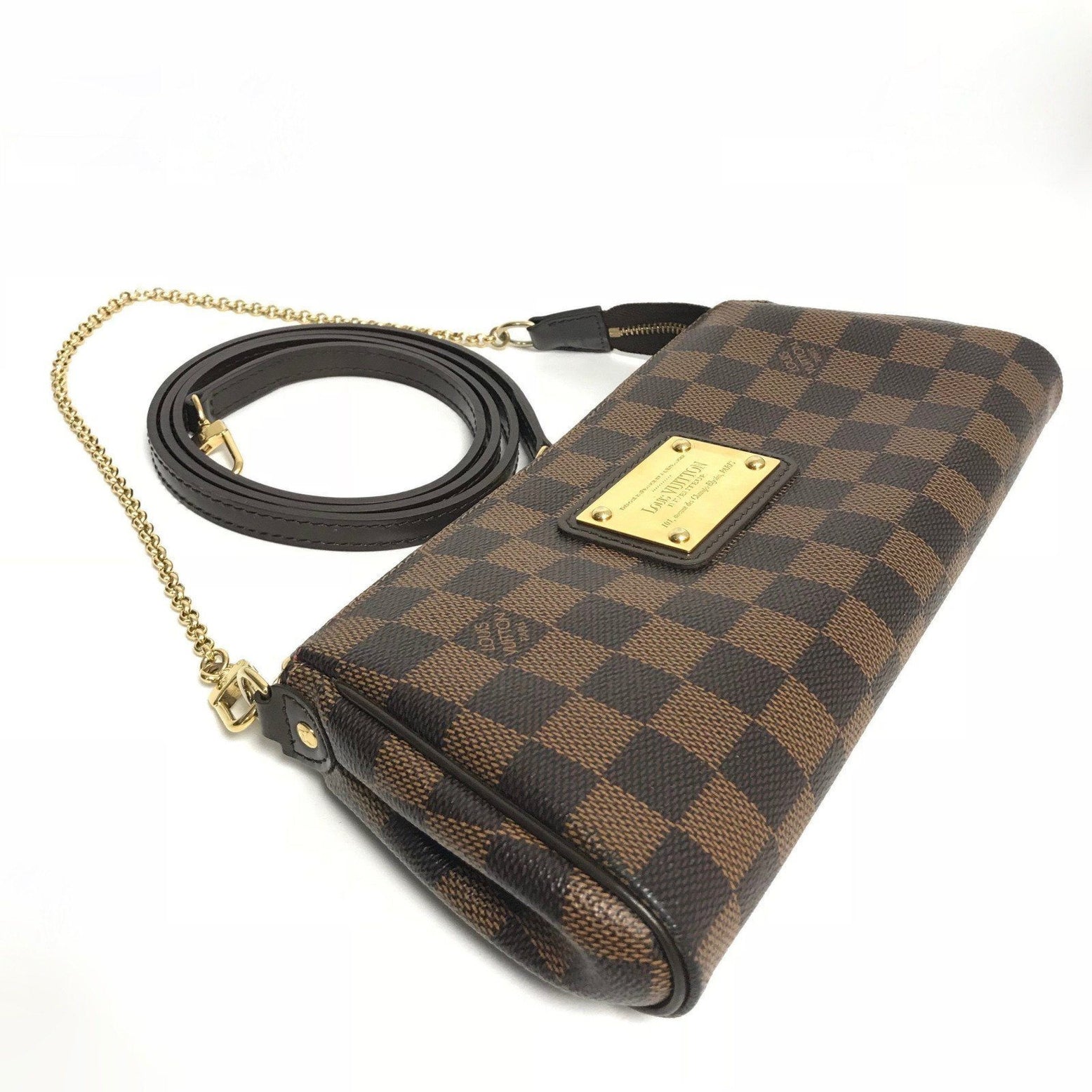 Louis Vuitton Eva Clutch Damier Ebene Bag, Luxury, Bags & Wallets on  Carousell