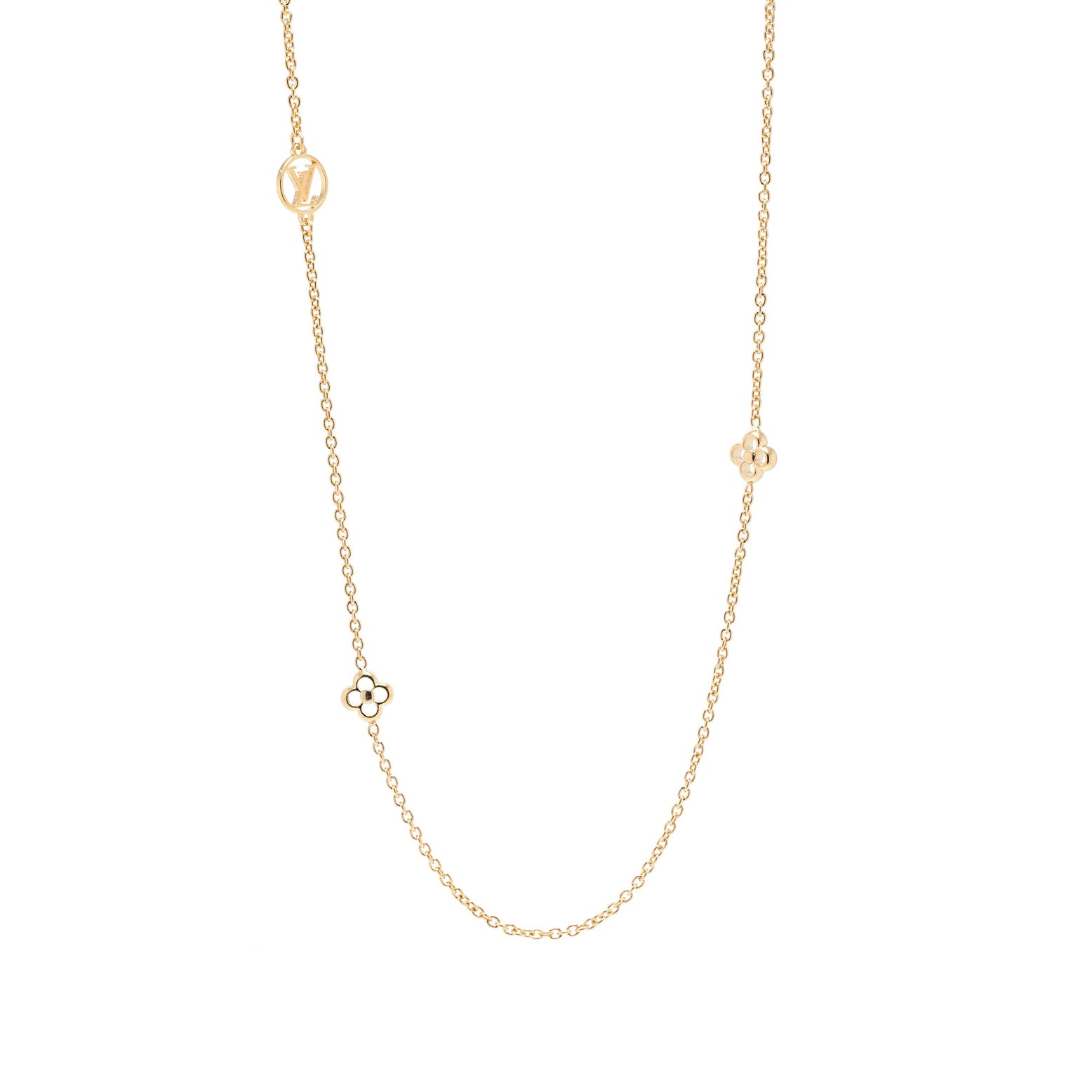 LOUIS VUITTON Flower Full Necklace Gold 375472  FASHIONPHILE