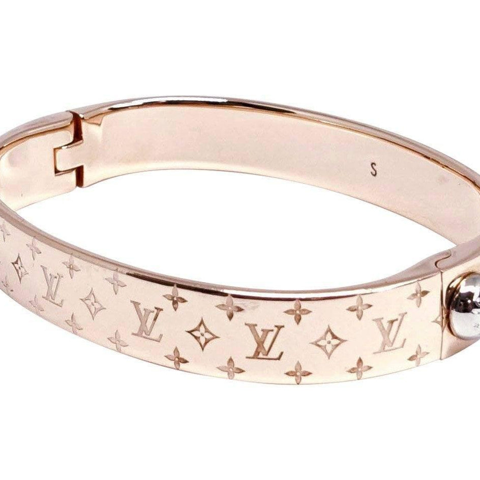 LOUIS VUITTON Bracelet Bangle AUTH LV Cuff Nanogram Bangle