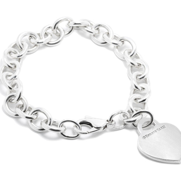 Tiffany  Co 925 Silver 4mm Mini RTT Diamond Heart 675 BraceletBx   Annas Treasure Box LLC