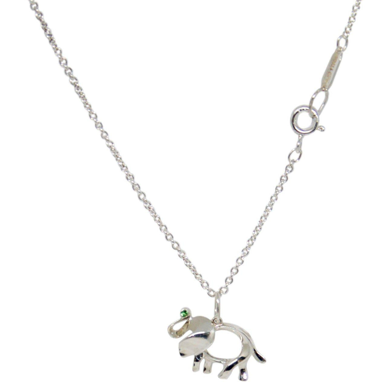 Tiffany & Co. Tsavorite Elephant Charm Necklace