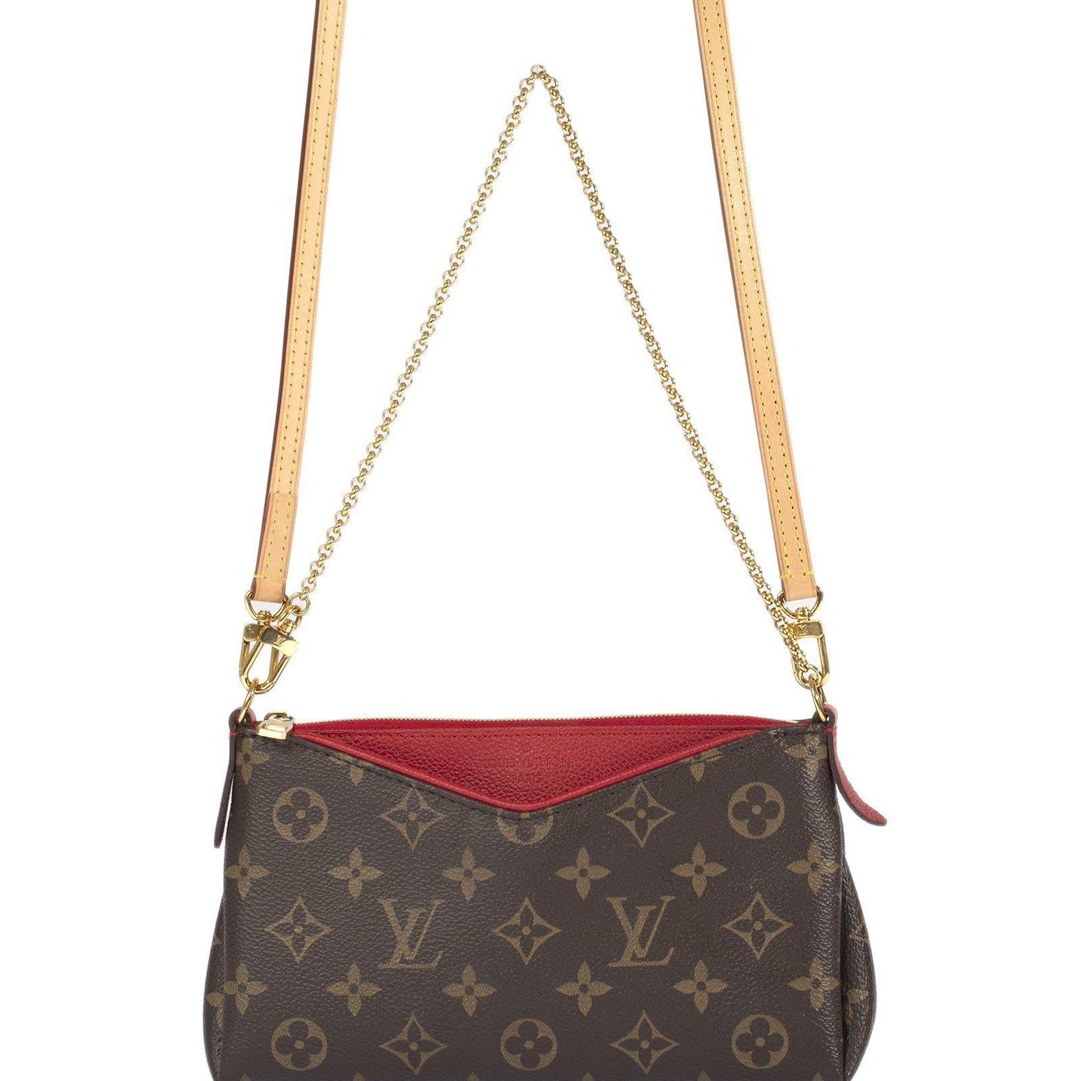 Louis Vuitton Pallas Clutch Monogram Red Canvas Shoulder Bag - MyDesignerly