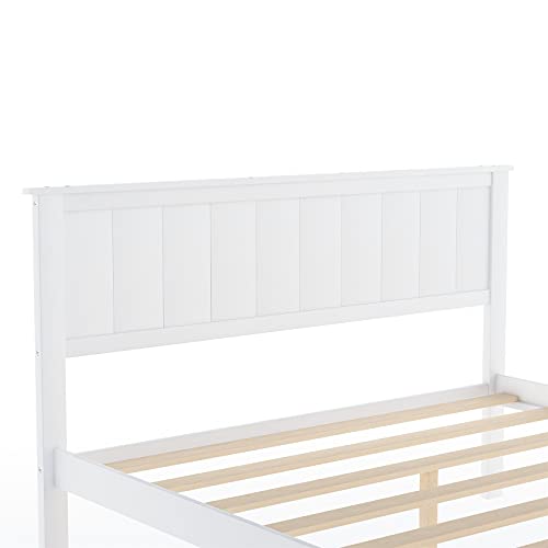 Full Size Bed, Platform Bed Frame with Headboard and Drawers, Wood Bed ...