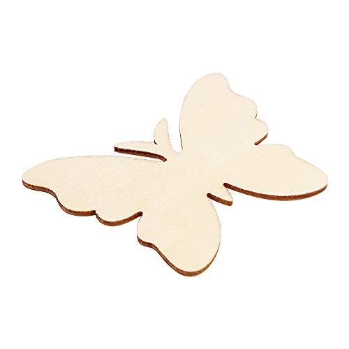 Newbested 48 Pack Unfinished Wood Butterfly,Natural Blank Wood Butterf ...