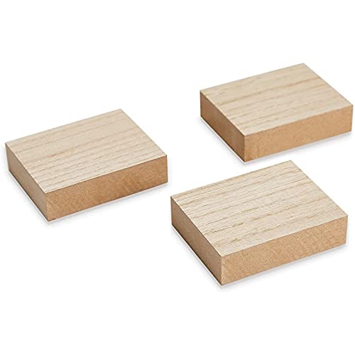 Juvale Wooden Blocks for Crafts Wood Rectangle (3.88 x 3.1 in 3-Pack ...