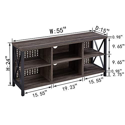 IBF TV Stand for TVs up to 65 Inch, Mid Century Modern Entertainment C ...