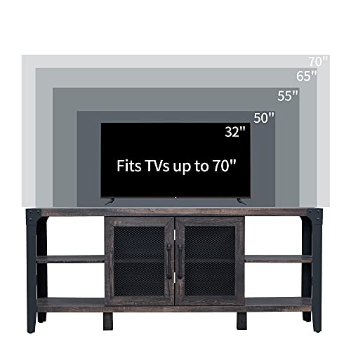 OKD TV Stand Industrial TV Media Console Rustic Entertainment Center W ...