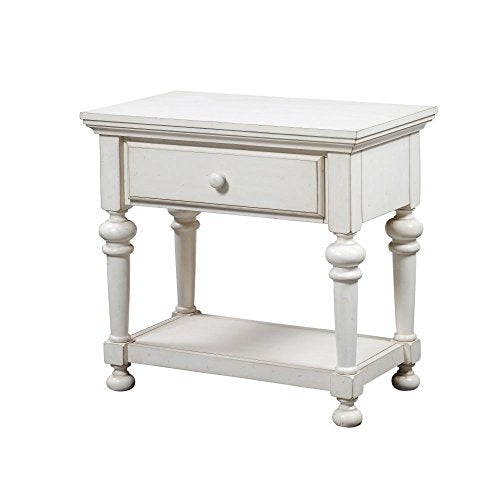 Comfort Pointe Nightstand in Antique White Finish , — Wood Insider