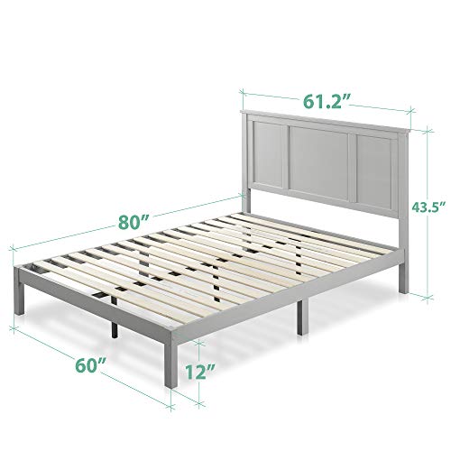 ZINUS Andrew Wood Platform Bed Frame / Wood Slat Support / No Box Spri ...