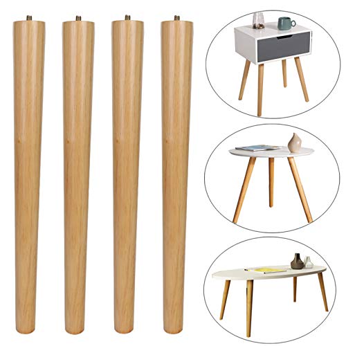 MEETWARM 16 inch Table Legs Wood Furniture Legs Tapered Round for Coff ...