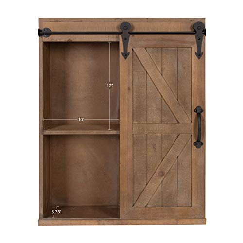 Kate and Laurel Cates Wood Wall Storage Cabinet with Sliding Barn Door ...