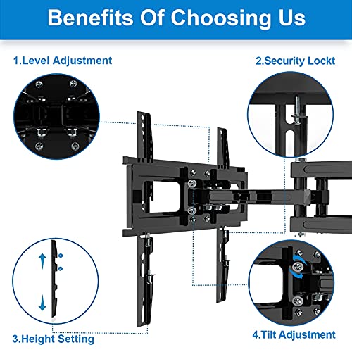 Full Motion Tv Wall Mount For 32 65 Inch Flatandcurved Tv Kdg Tv Mount