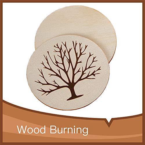 DECORKEY 50PCS Unfinished Wooden Circles Door Hanger, 3 1/2 Inch Dia Round Wood Slices for DIY Wood Craft, Pyrography, Painting and Wedding Christmas Decorations - Wood Insider