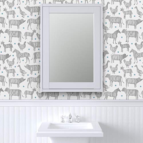 Peel & Stick Wallpaper 9ft x 2ft - F Ard Farm Modern Farmhouse Animal ...