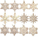 Kubert 12 Pieces in 6 design Wooden Snowflake Unfinished Wood Ornaments Cutouts Christmas Wood Snowflake with Rope for Christmas Decoration Christmas Tree Hanging Embellishments and Craft DIY(Natural) - Wood Insider