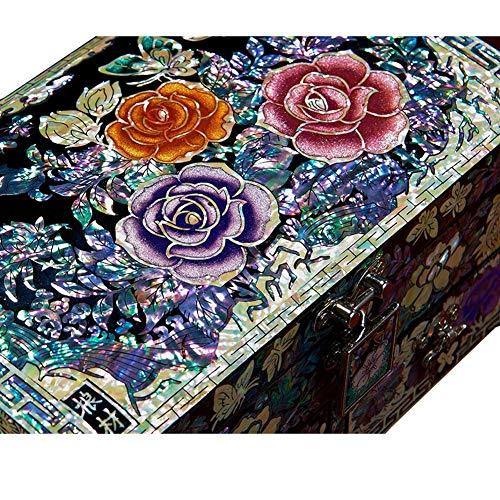 Jewelry Box Wooden Lacquer Court European Princess Vintage Wedding Gift Chinese Jewelry Box H-2020-12-11 (Color : Multi-Colored) - Wood Insider