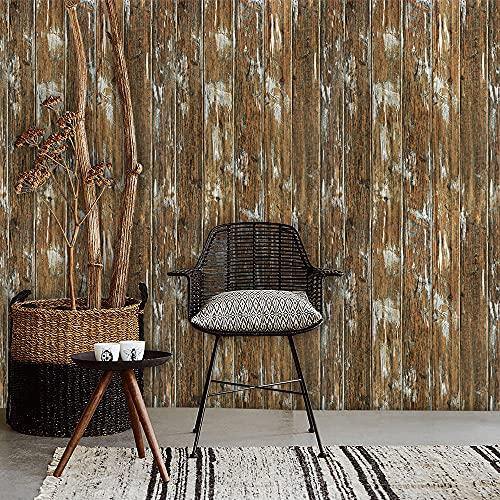 Guvana 16.42FT Vintage Wood Wallpaper Wood Contact Paper Peel and Stic ...