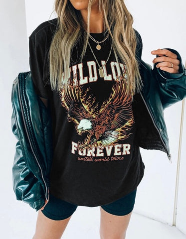 Wild Love Forever Cute Graphic Tshirt for women