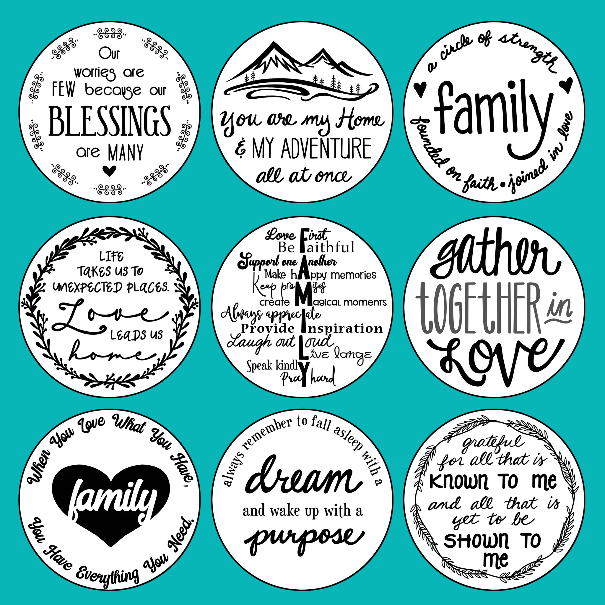 Download SVG File Bundle for Round Signs, Quotes SVG Bundle ...