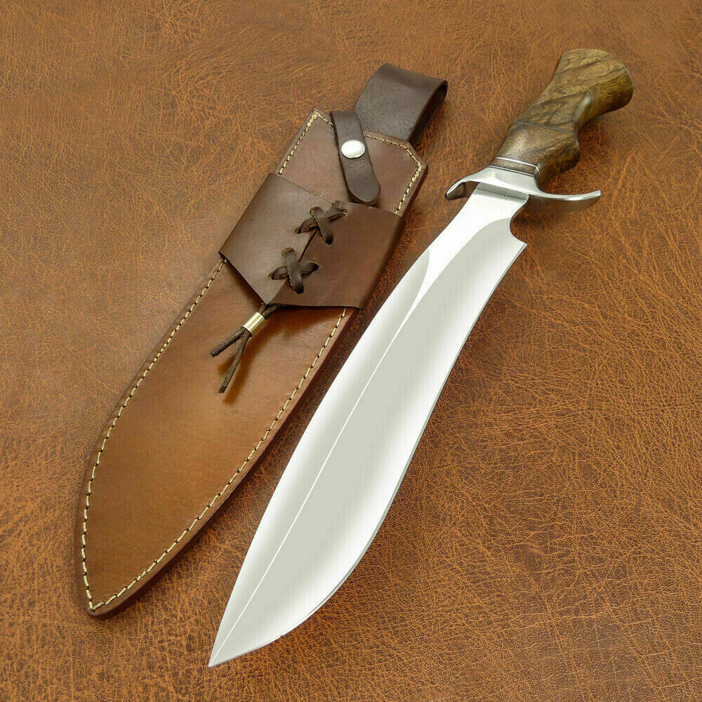 Beautiful Custom Handmade D2 Steel Hunting Knife | Sheath | Roise Wood Handle - SUSA KNIVES