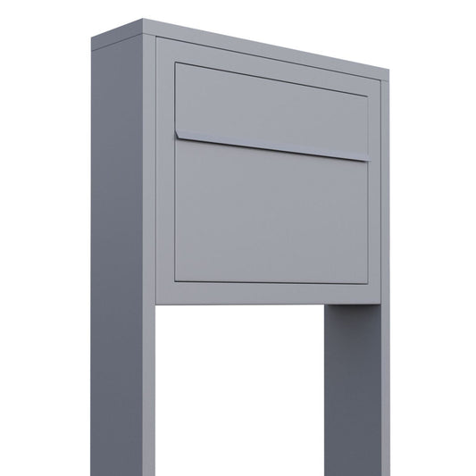 dozijn Mentaliteit Makkelijker maken STAND ELEGANCE by Bravios - Modern post-mounted gray mailbox with stai