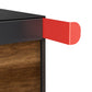 Town Square by Bravios - Large Capacity Mailbox with Post - Black with Barrique Oak Wood Panel
