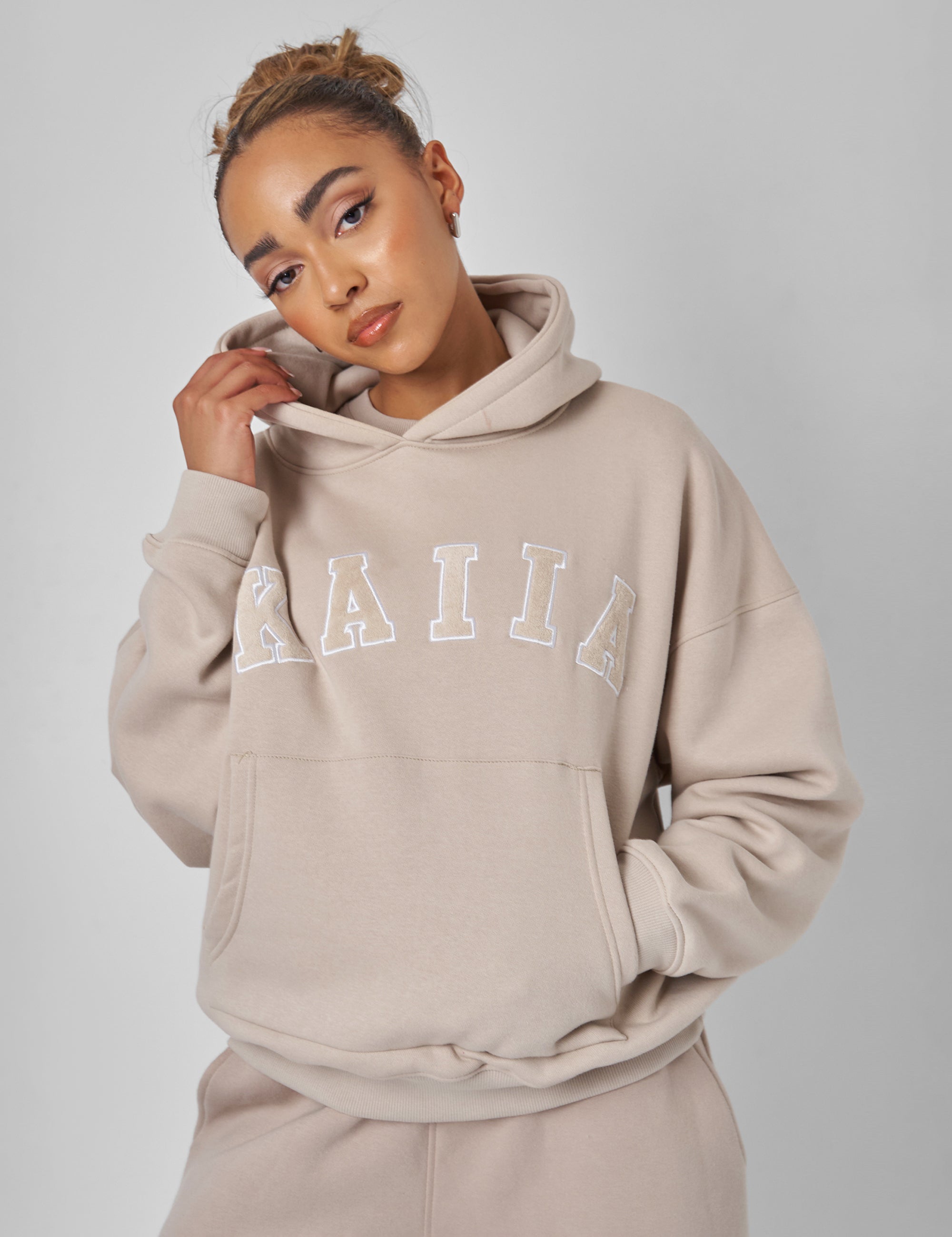 Kaiia Slogan Oversized Hoodie Stone - Public Desire EU product image