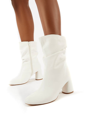 wide fit white ankle boots