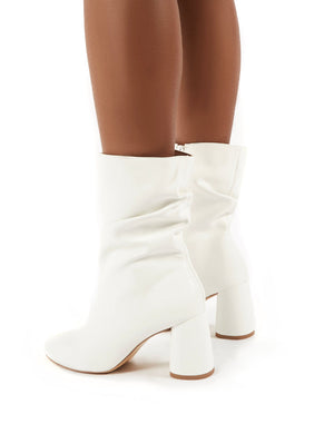 wide fit white ankle boots