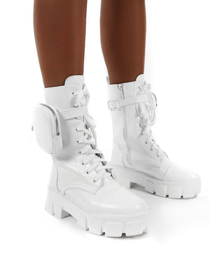 white chunky boots