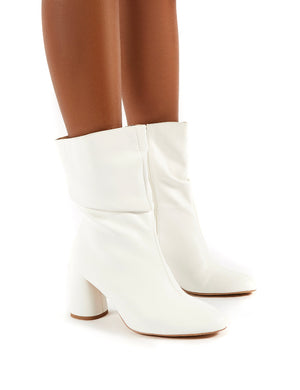 wide fit white ankle boots