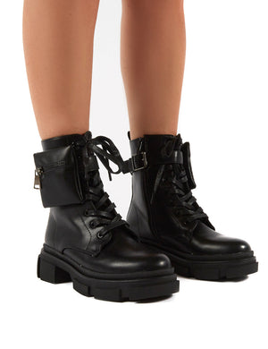 chunky lace up biker boots
