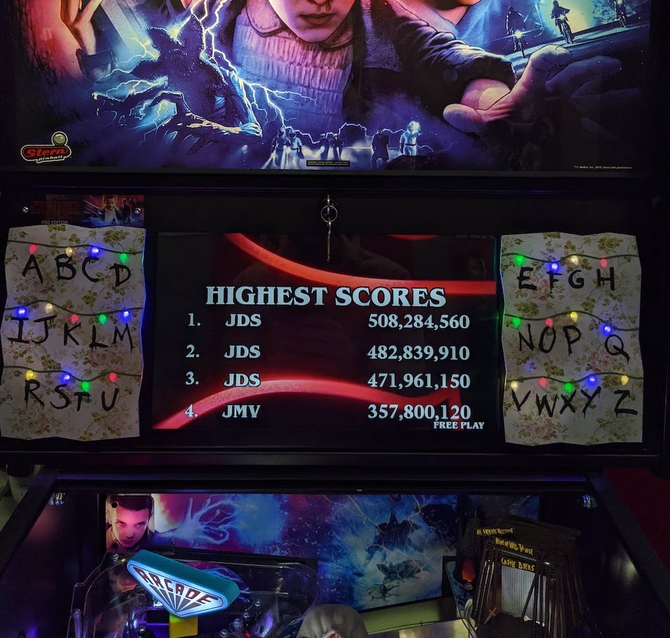 stranger things pinball