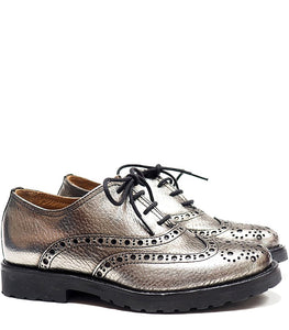silver brogue shoes