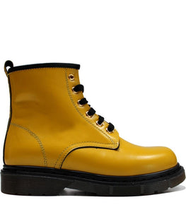 yellow lace up boots