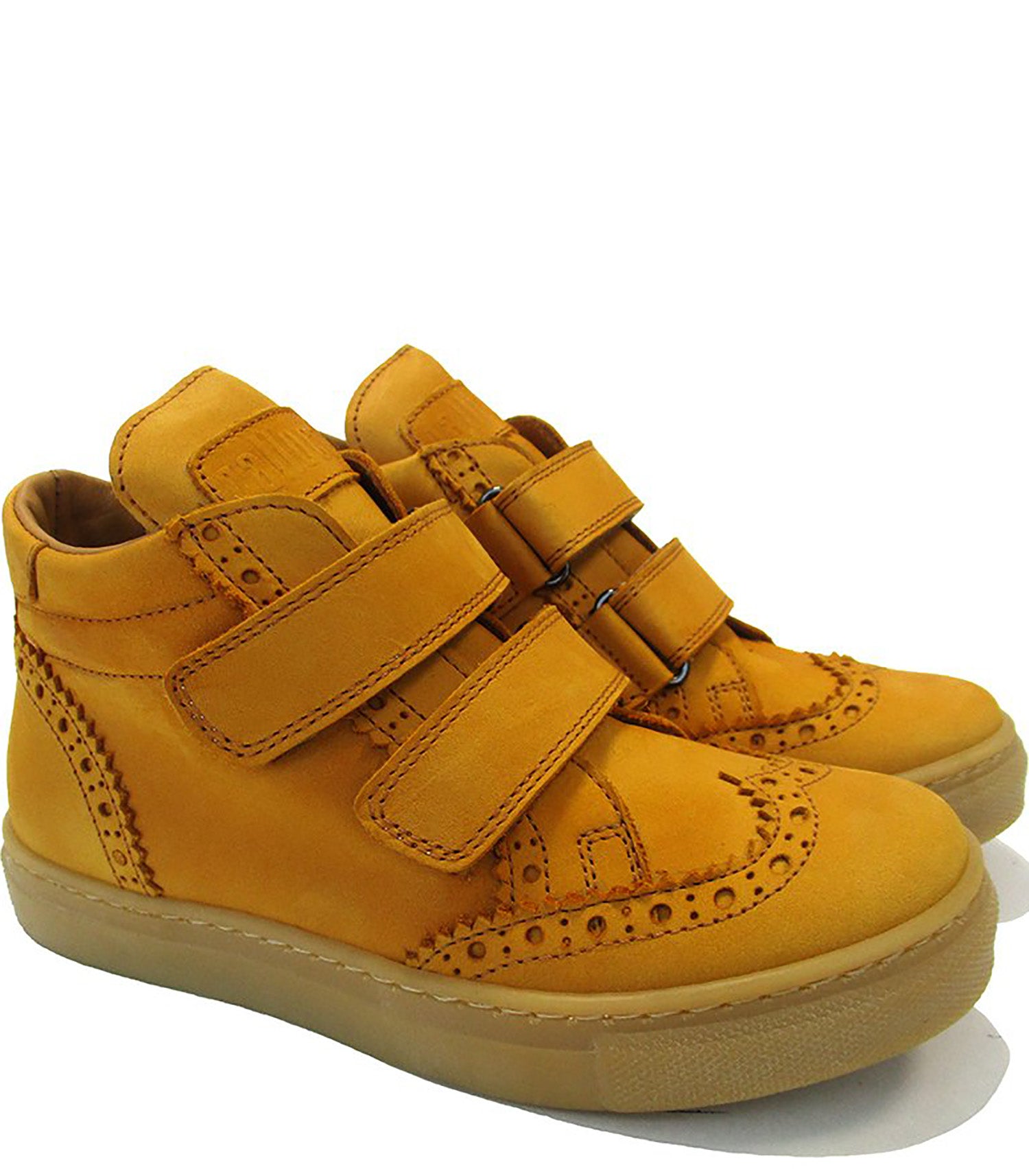 Brogue High-Top Sneakers in Dark Yellow 