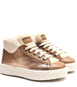 high top metallic sneakers