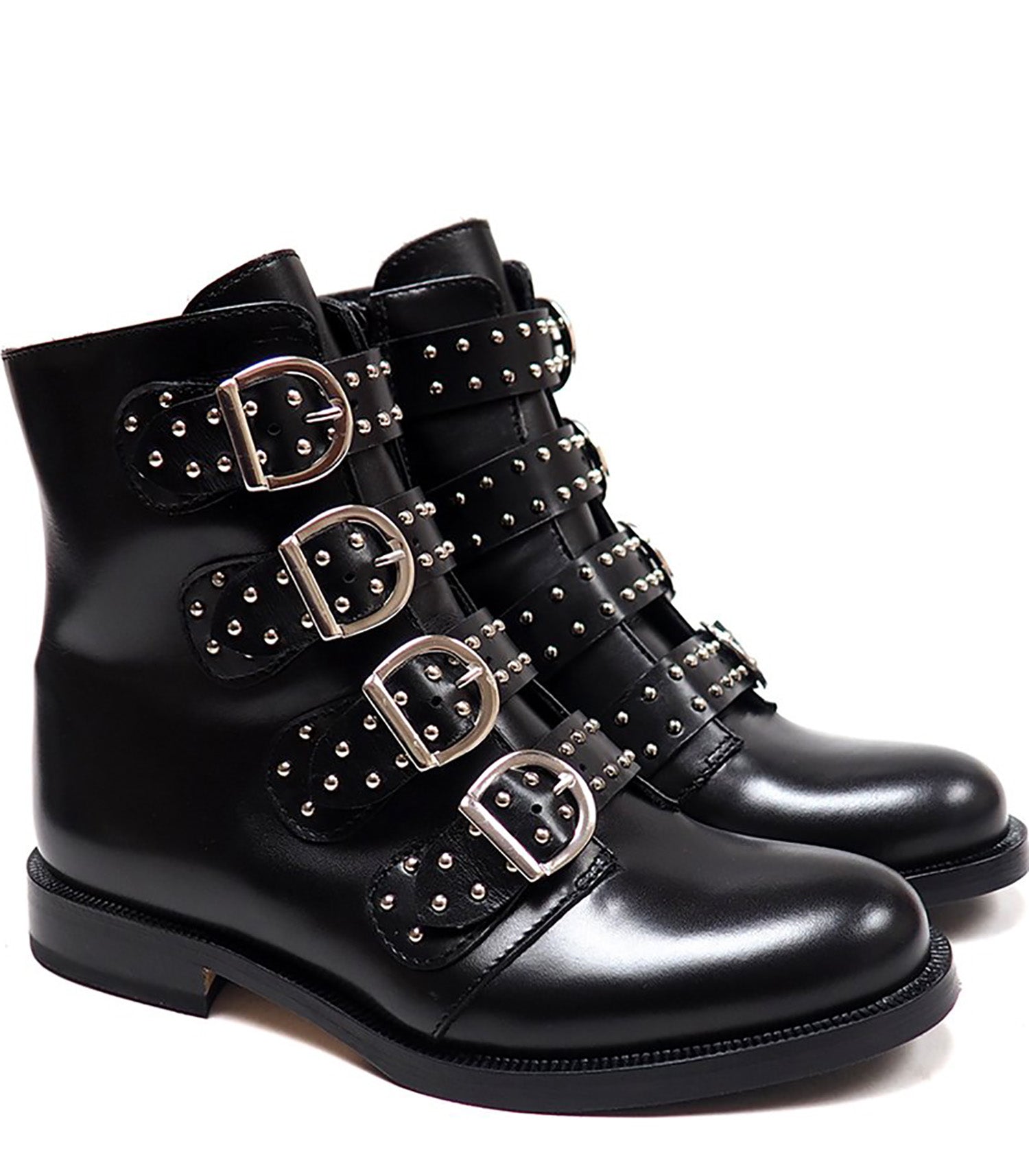 black booties with buckles