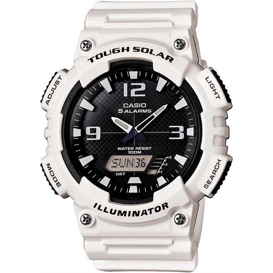 casio aq-s810wc-7avdf white solar analog digital world time men's watch