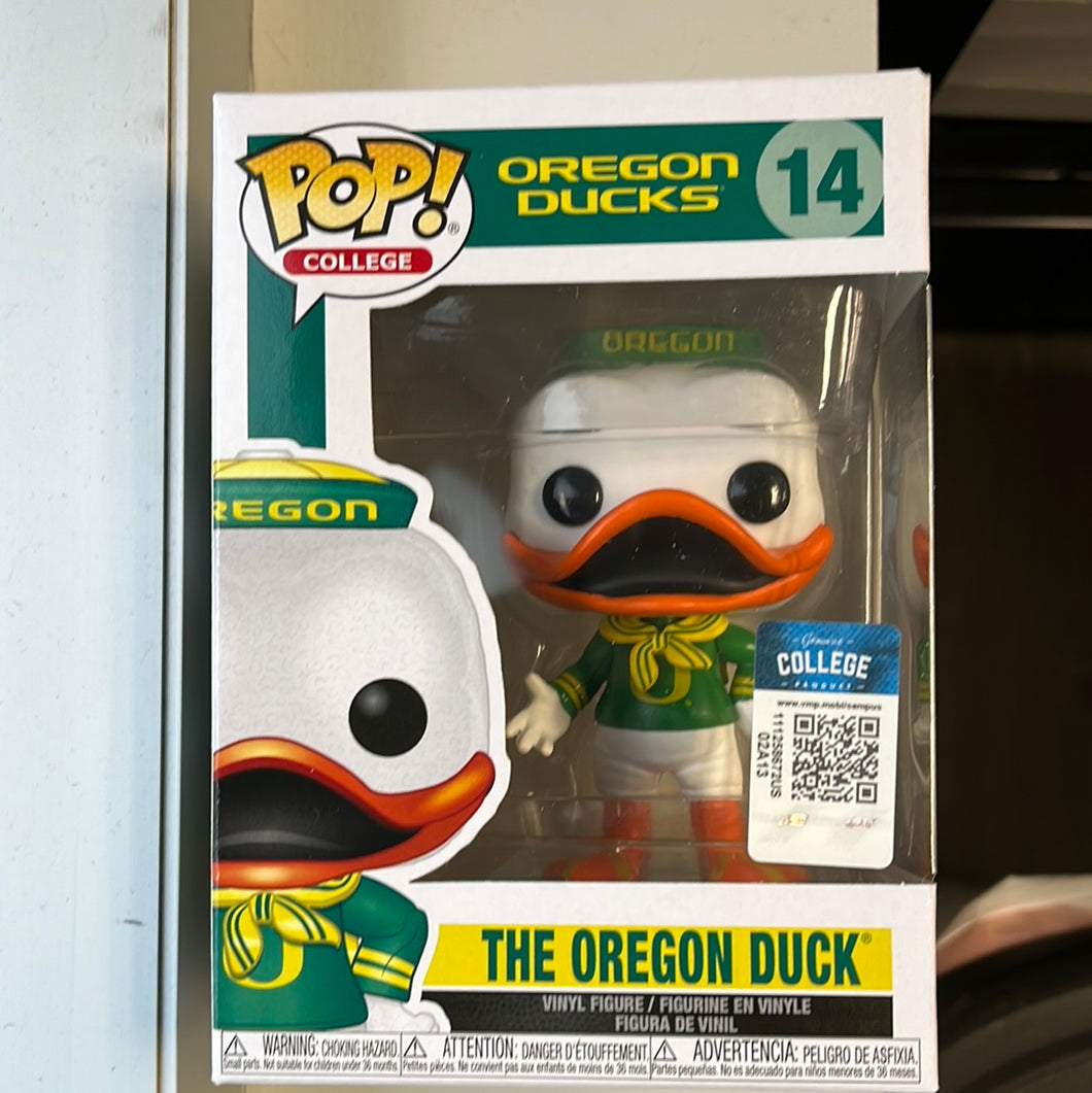 Dan Fouts Signed Oregon Ducks NCAA Mascot Funko Pop Doll #14