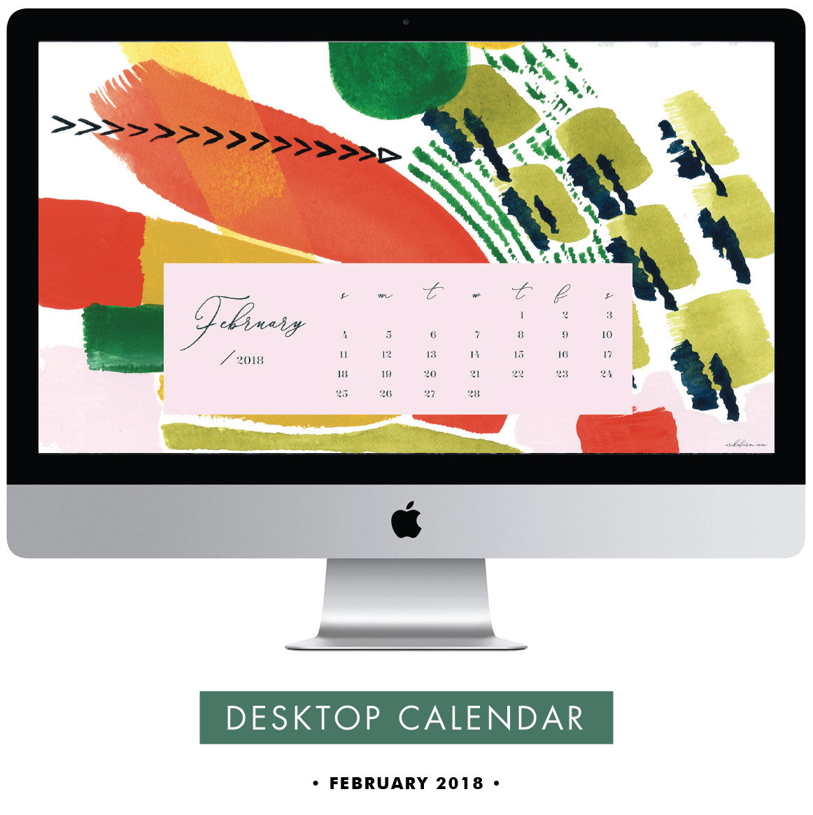 Download Free February 2018 Desktop Calendar by Erika Firm