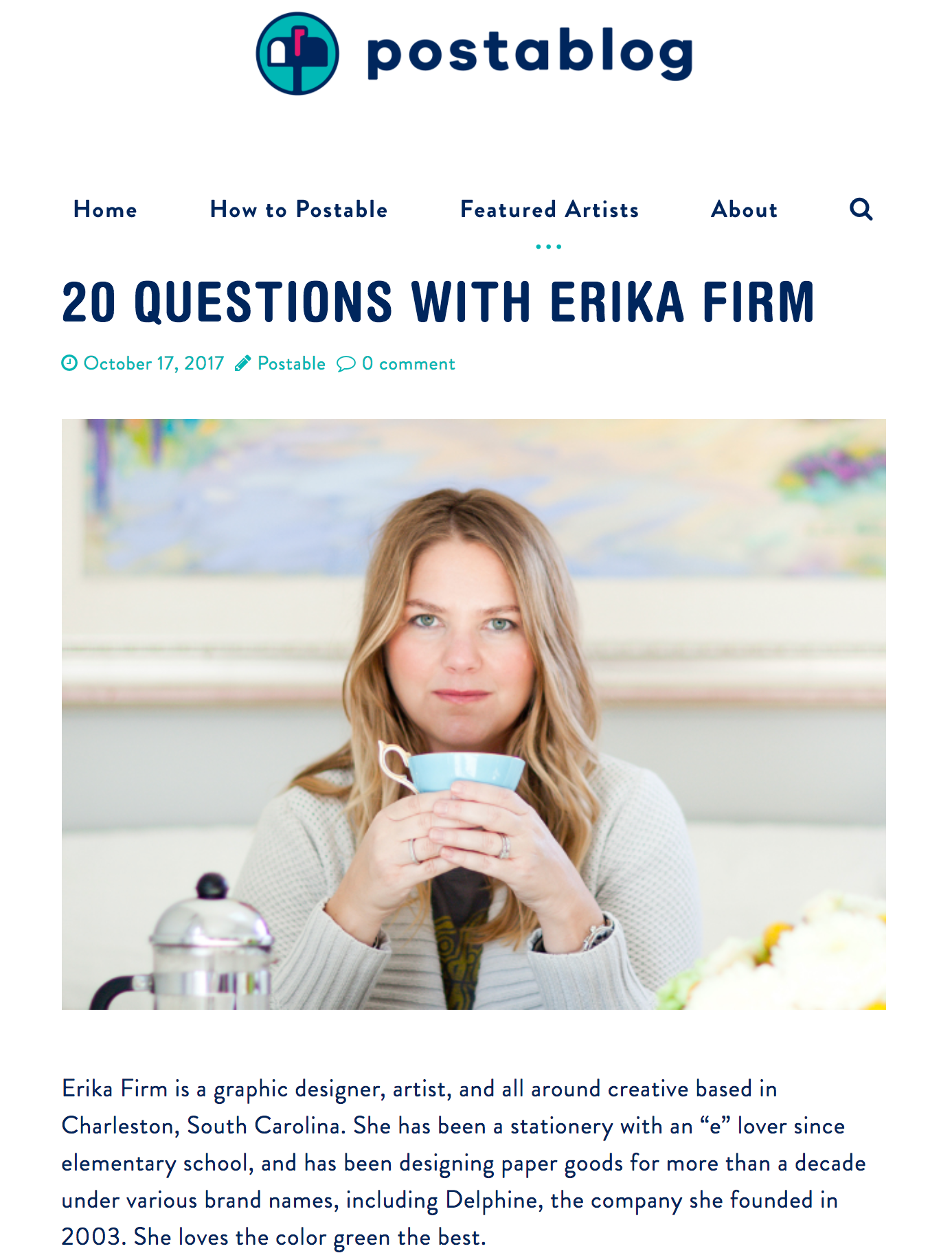 Postable Interview with artist Erika Firm