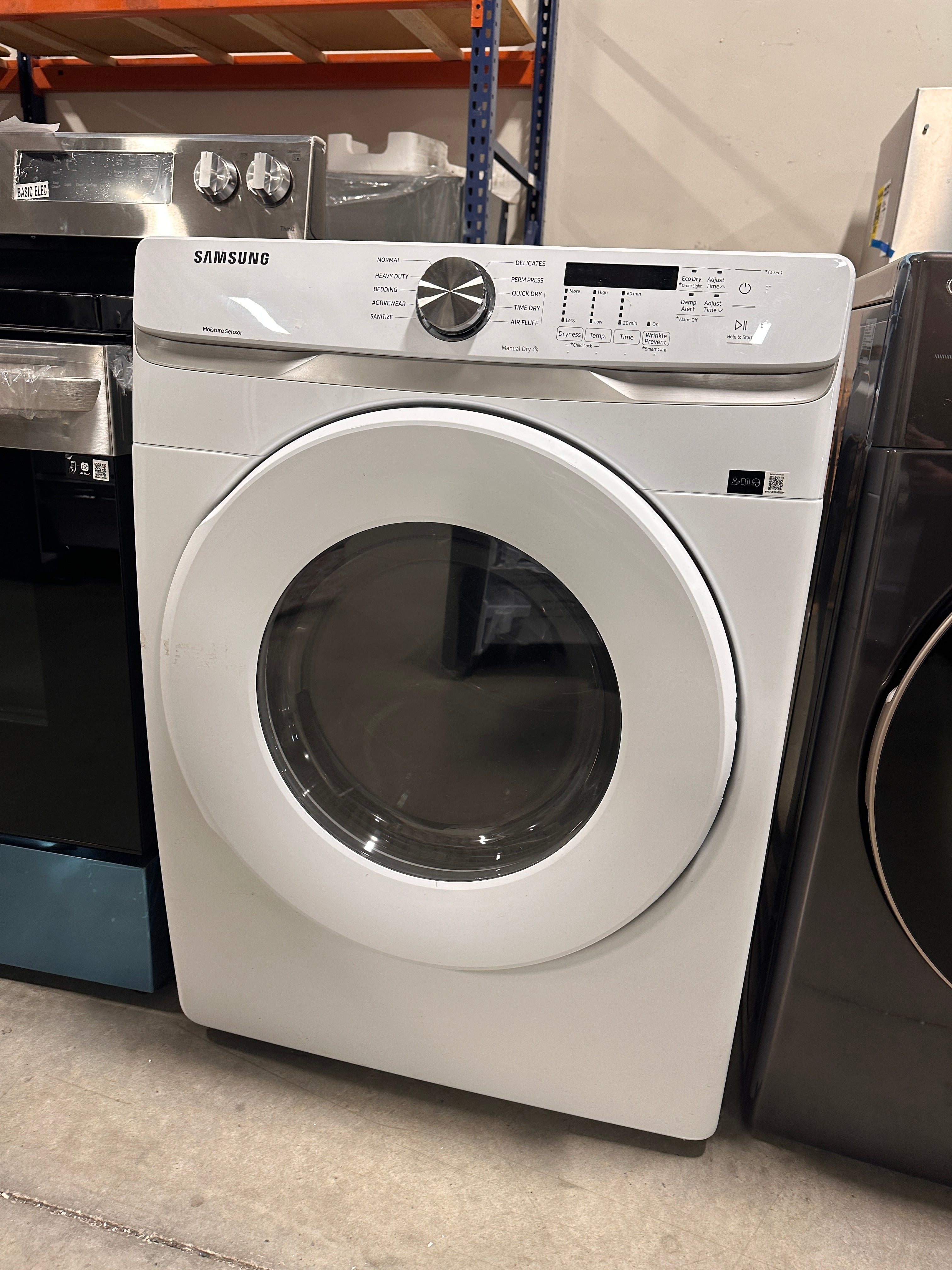 Samsung - 7.5 Cu. Ft. Stackable Electric Dryer with Sensor Dry - White MODEL:DVE45T6000W DRY12538